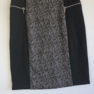 Calvin Klein Black and Gray Pencil Skirt